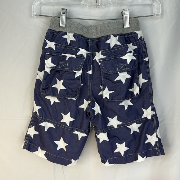 Mini Biden Size 7Y Patriotic Blue and White Star Patterned Swim Shorts - Picture 5 of 7
